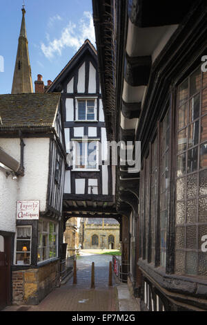 Una strada laterale a Evesham, Worcestershire, England, Regno Unito Foto Stock