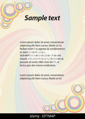 Colorato Funky foglio di carta Lettera con un testo di esempio Foto Stock