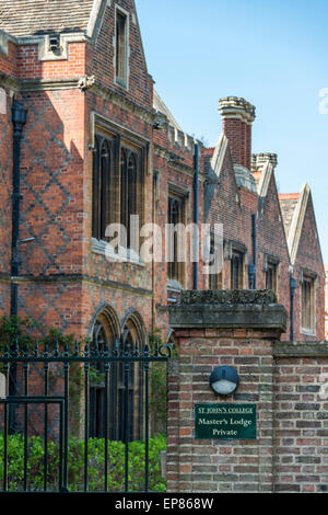 Il padrone del Lodge di St John's College di Cambridge University Foto Stock