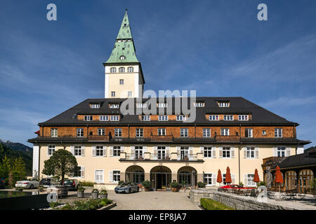 Schloss Elmau Castle Hotel, sede del Vertice G7 2015, Klais, Werdenfelser Land, Alta Baviera, Baviera, Germania Foto Stock