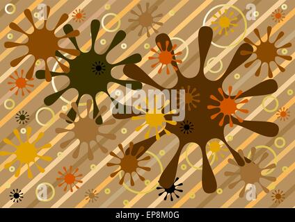 Abstract di nero forma su un sfondo striato. Illustrazione Vettoriale