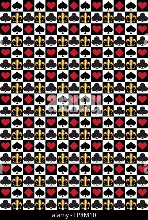 In bianco e nero di sfondo a scacchi con la carta adatta Illustrazione Vettoriale