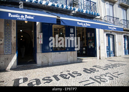 Pasteis De Belem negozio specializzato in Pasteis de nata (Crema pasticcera crostate) in Belem - Lisbona Portogallo Foto Stock