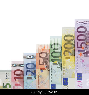 Euro Scheine Diagramma Thema Wachstum und Erfolg Foto Stock