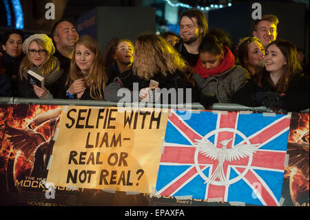 "La fame di giochi: Mockingjay, parte 1' premiere mondiale tenutosi a l'Odeon Leicester Square - Arrivi con: atmosfera dove: Londra, Regno Unito quando: 10 Nov 2014 Credit: Daniel Deme/WENN.com Foto Stock