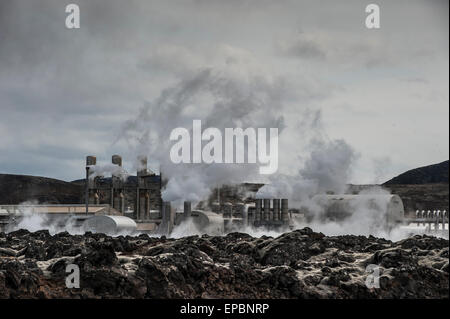 Impianto di energia geotermica in Islanda Foto Stock