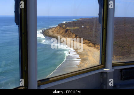 "Dall'interno della sala Lanterna', Montauk Point Lighthouse, scogliere di Montauk NY 'Hamptons' Foto Stock