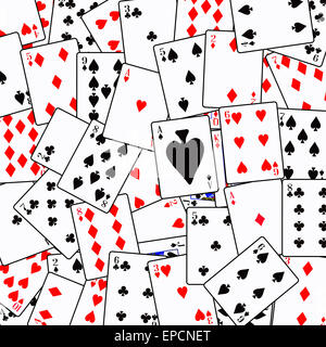 Carte da gioco in ordine casuale come sfondo Foto Stock
