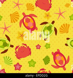 Modello senza cuciture piatte con icone di viaggio Illustrazione Vettoriale