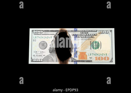 Dollaro. Ritratto di un incendio di fading Foto Stock