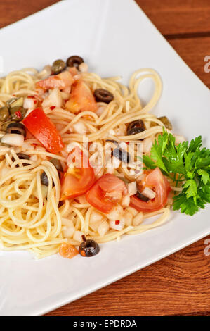 Pasta con verdure Foto Stock