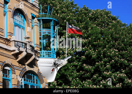 La casa in stile Art Nouveau denominata 'l'imbarcazione' parte di '5 Continenti' ad Anversa, in Belgio Foto Stock