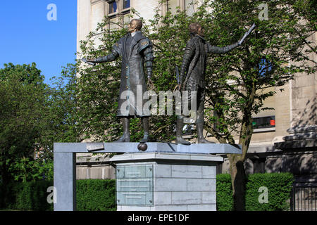 Monumento a Guglielmo I, principe di Orange & Philips di Marnix, signore di Saint-Aldegonde ad Anversa, in Belgio Foto Stock