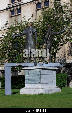 Monumento a Guglielmo I, principe di Orange & Philips di Marnix, signore di Saint-Aldegonde ad Anversa, in Belgio Foto Stock