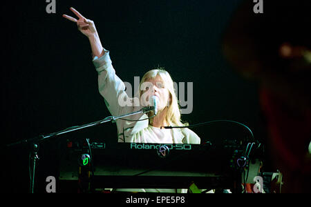 Linda McCartney sulle tastiere durante il 4 luglio in concerto a Washington DC Foto Stock