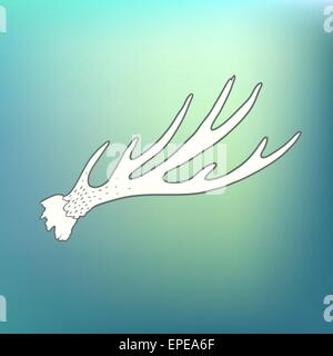 Disegnata a mano vintage corna di cervo. Stile Eco hipster illustrazione nel vettore Illustrazione Vettoriale