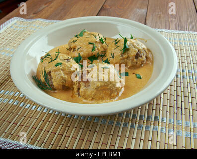 Malai kofta curry - classico Indiano settentrionale piatto. alternativa vegetariana per le polpette di carne Foto Stock