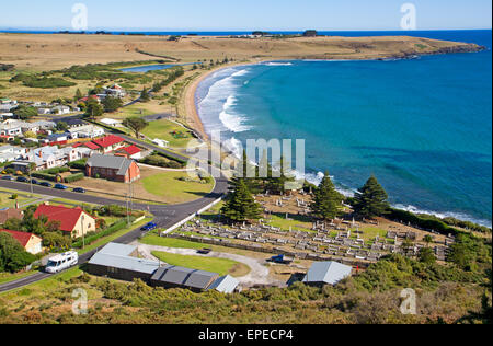 Vista lungo Godrey's Beach dal dado a Stanley Foto Stock