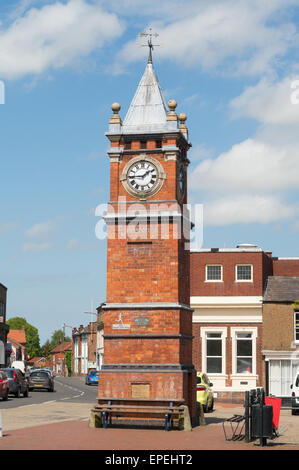 Torre dell Orologio Wainfleet market place, Lincolnshire, England, Regno Unito Foto Stock