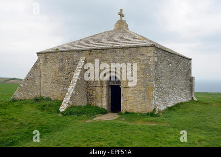 San Aldhelm Cappella dell'anno 800 vecchia cappella vicino Worth Matravers, Dorset Foto Stock