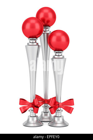 Natale Decorazioni per la tavola isolato su bianco Foto Stock