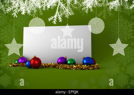Immagine composita di poster con baubles Foto Stock