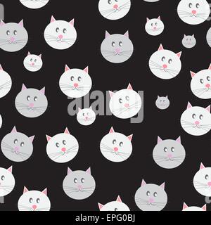 Cat Seamless sfondo Pattern illustrazione vettoriale Illustrazione Vettoriale