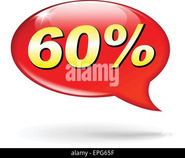 Illustrazione della percentuale red discorso bolla concept Illustrazione Vettoriale