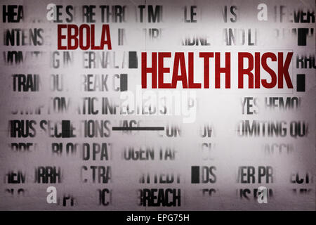 Generati digitalmente il virus ebola parola cluster Foto Stock