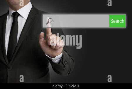 Il browser Internet è gestito da parte dell'imprenditore. Foto Stock