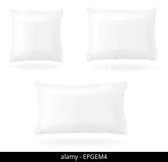 Cuscino bianco dormire illustrazione isolato su sfondo Foto Stock