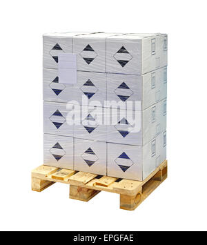 Scatole in pallet Foto Stock