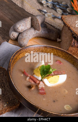 Polish Sour zuppa di segale Foto Stock