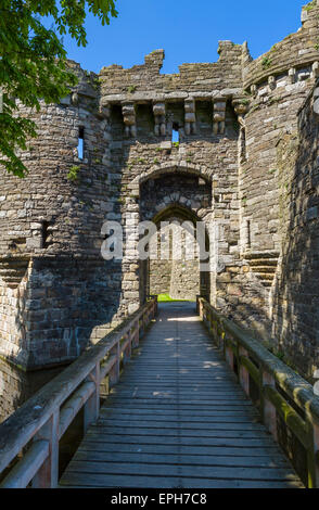 Ingresso a Beaumaris Castle, Beaumaris, Anglesey, Galles, Regno Unito Foto Stock