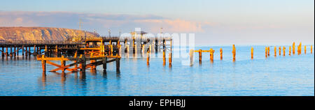 Luce della Sera sul molo a Swanage Inghilterra Dorset Regno Unito Europa Foto Stock