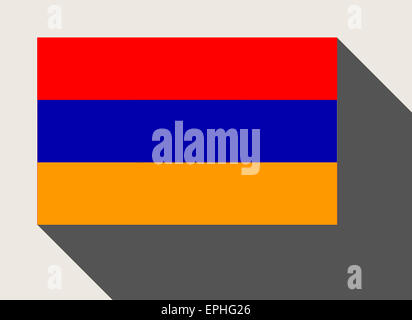 Bandiera dell'Armenia in flat web design di stile. Foto Stock