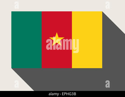 Bandiera del Camerun in flat web design di stile. Foto Stock