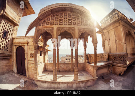 Zenana Mahal in City Palace Museum di Jaisalmer fort, Rajasthan, India Foto Stock