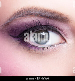 Close-up shot femminile di make-up occhi Foto Stock