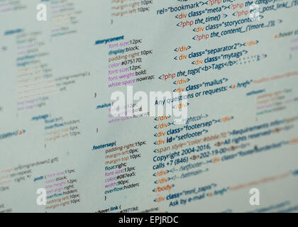 Codice HTML Foto Stock