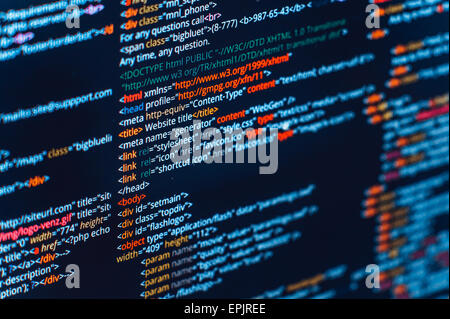 Codice HTML Foto Stock