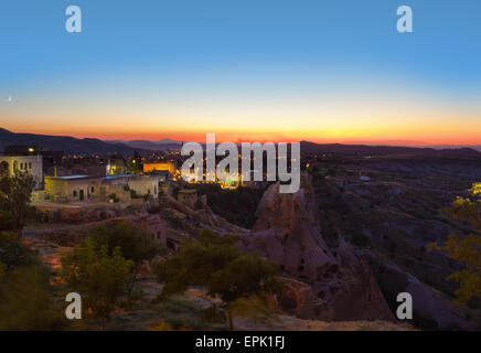 Tramonto in Cappadocia Turchia Foto Stock