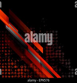 Rosso scuro grunge tech sfondo vettoriale Foto Stock