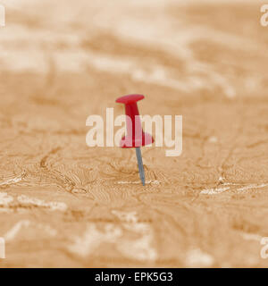 Punto rosso sulla mappa Foto Stock