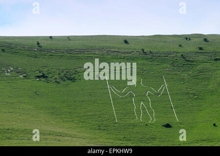 L'uomo lungo di Wilmington vicino a Eastbourne, Inghilterra, Gran Bretagna, Europa Foto Stock