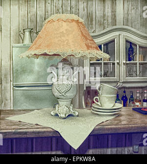 Lampade da lettura, foto in vecchio stile dell'immagine. Foto Stock
