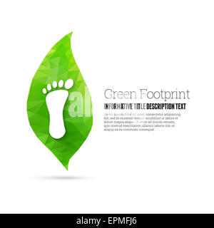 Illustrazione Vettoriale di impronta verde design concettuale di elemento. Foto Stock