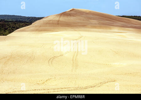 Vista dalla duna di Pilat (aka Duna del Pyla) dalla baia di Arcachon, Francia, Europa Foto Stock