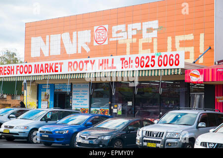 Rooty Hill, un'area di periferia in Western Sydney,parte della città di Blacktown l'area del governo locale, Nuovo Galles del Sud, Australia Foto Stock