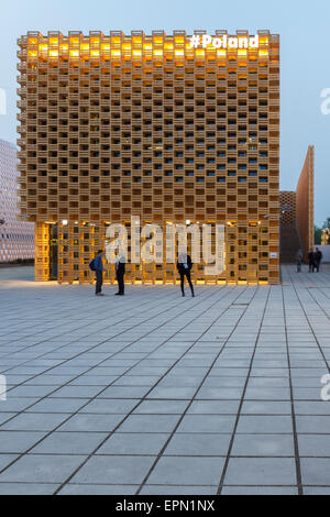 Milano, 5 maggio 2015. Il padiglione polacco all'Expo 2015. Foto Stock